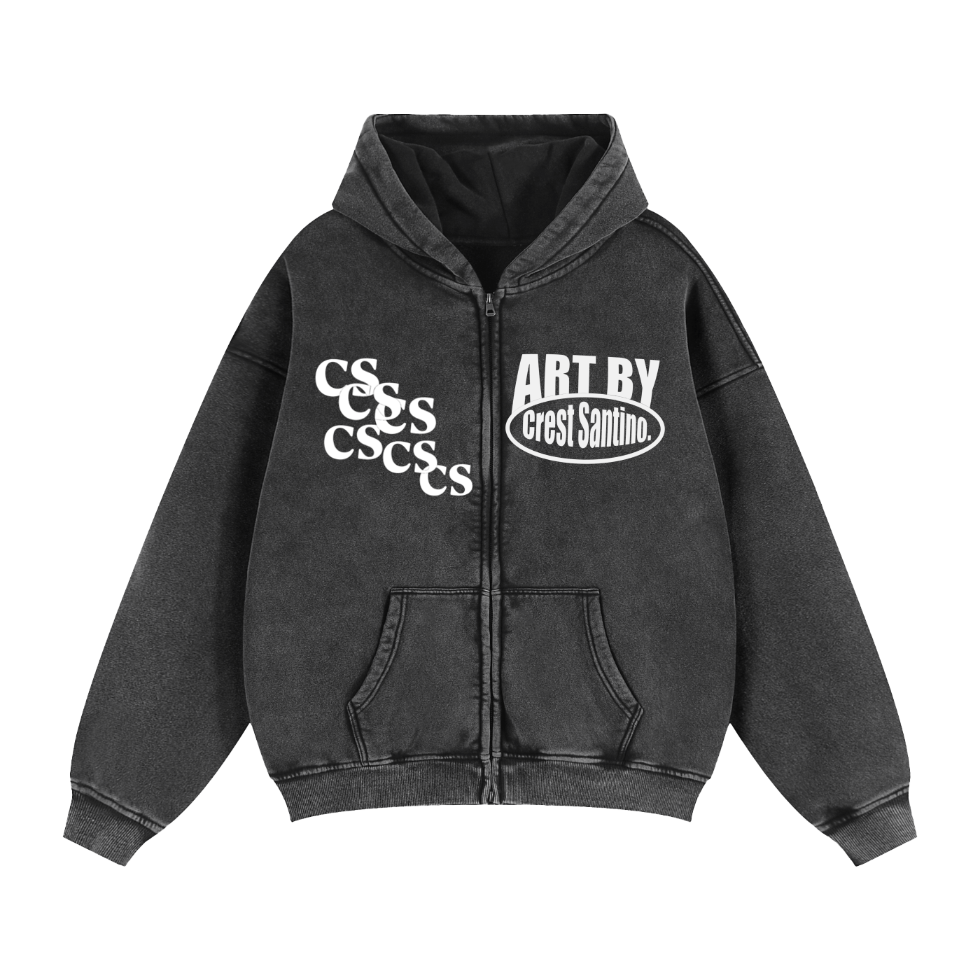 Zip-Through Boxy Hoodie