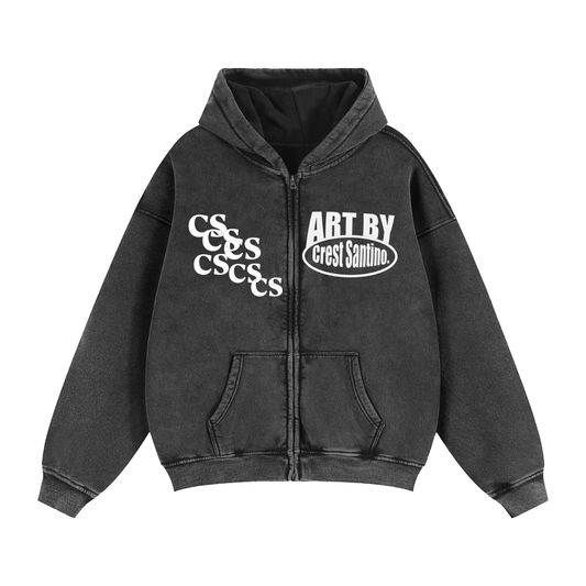 Zip-Through Boxy Hoodie