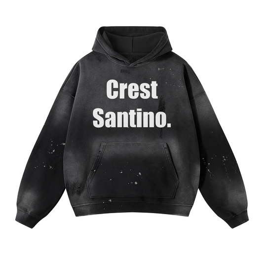 Vintage Wash Frayed Fleece Hoodie