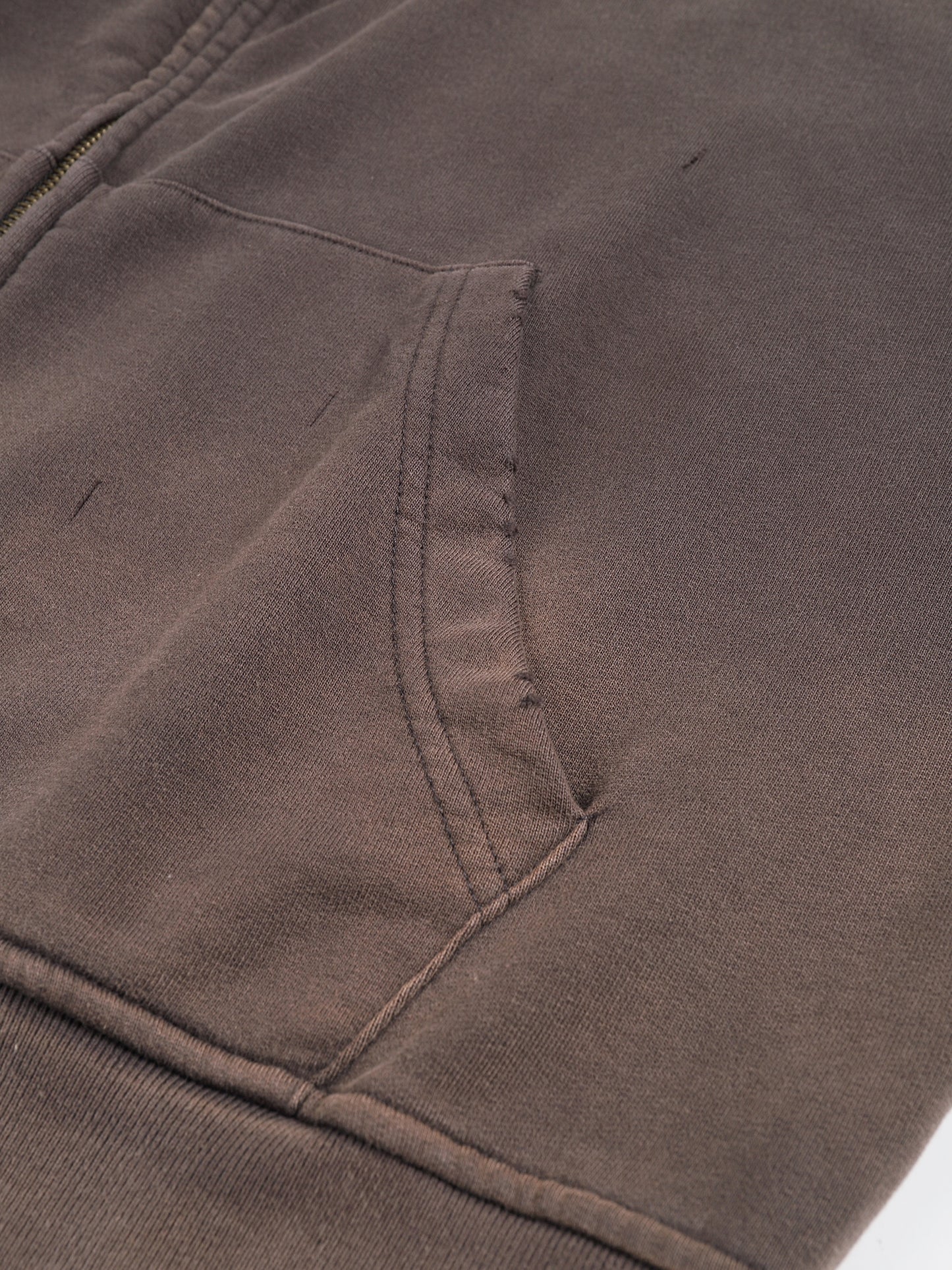 Hand-Frayed STRETCH LOGO ZIP-UP